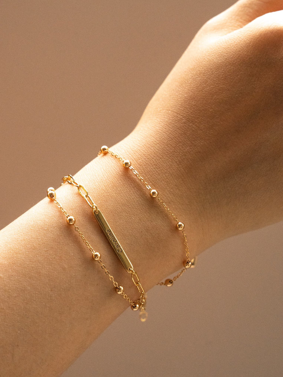 Custom 925 Sterling Silver 18K Gold-Plated Letter Bracelet | Personalized Name Bracelet