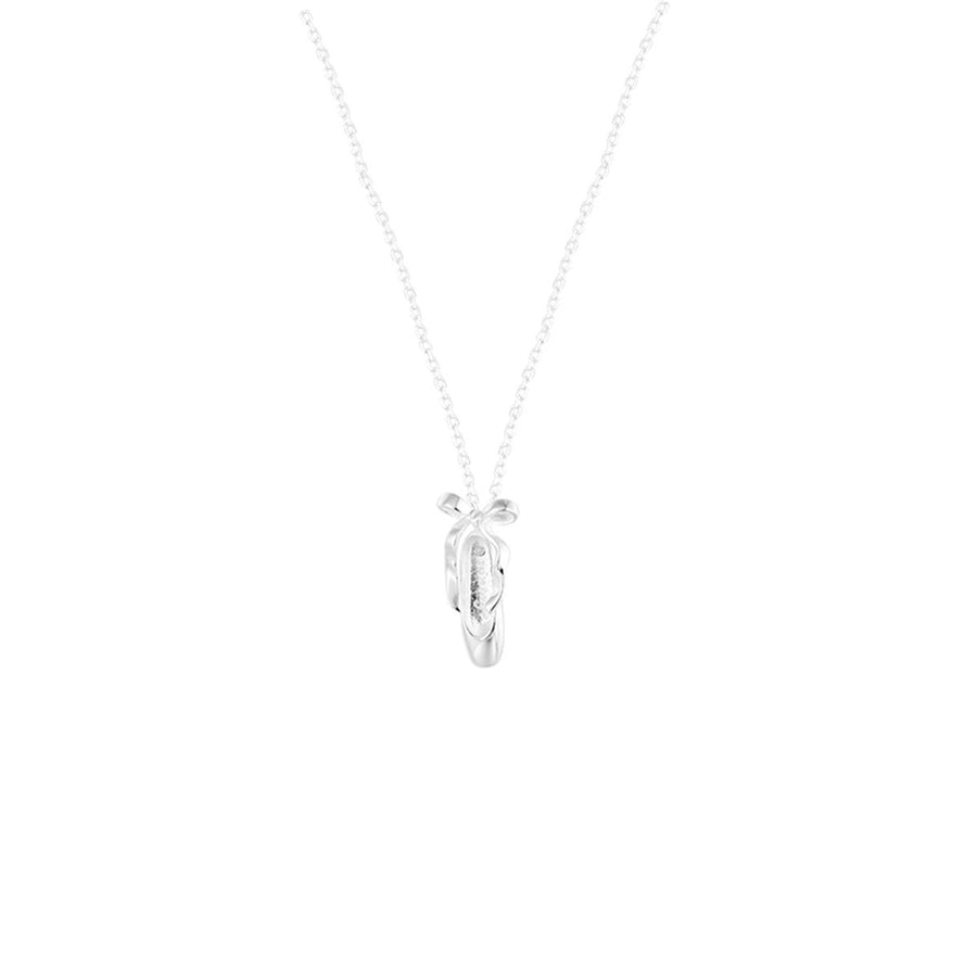 Silver Ballet Shoe Pendant Necklace – Elegant Clavicle Chain, Gold or Silver Finish